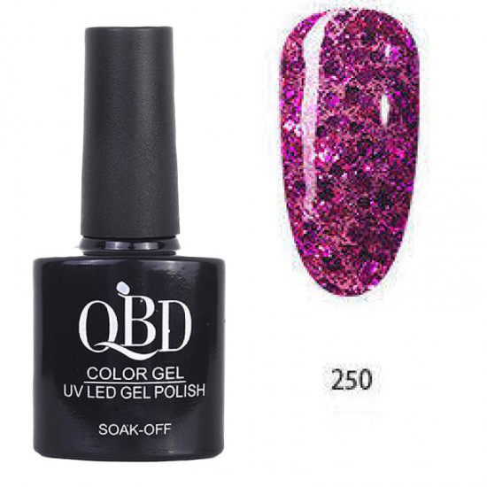 Επαγγελματικό Ημιμόνιμο Βερνίκι QBD Color Gel UV LED GEL POLISH SHELLAC SOAK-OFF 10ML - 250