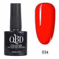 Επαγγελματικό Ημιμόνιμο Βερνίκι QBD Color Gel UV LED GEL POLISH SHELLAC SOAK-OFF 10ML - 034