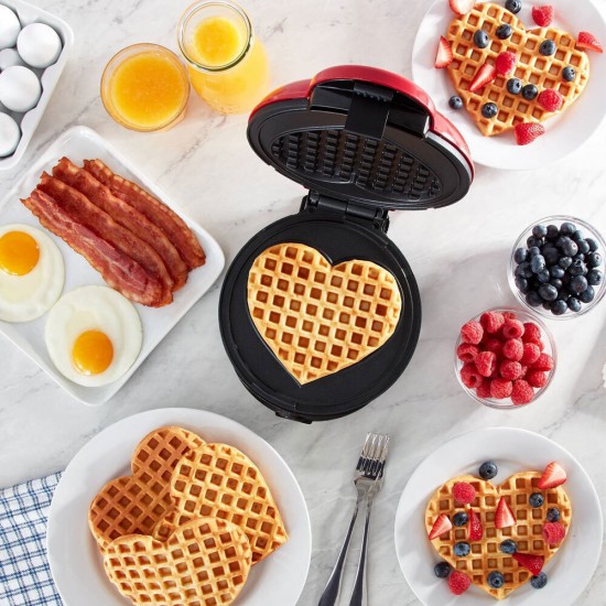 Mini βαφλιέρα σε σχήμα καρδιάς 350W-Mini waffle maker