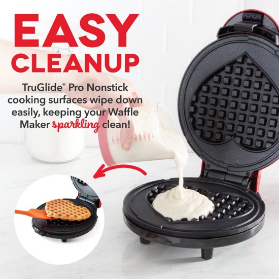 Mini βαφλιέρα σε σχήμα καρδιάς 350W-Mini waffle maker