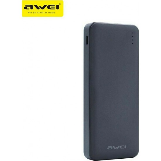 Awei P3K Power Bank 5000mAh 12W με Θύρα USB-A Μαύρο