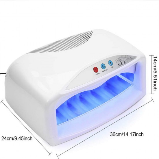 54W UV Nail Dryer Lamp Quick Drying Nail Gel Polish Dryer UV Light with Fan & Timer Setting US 110V am01