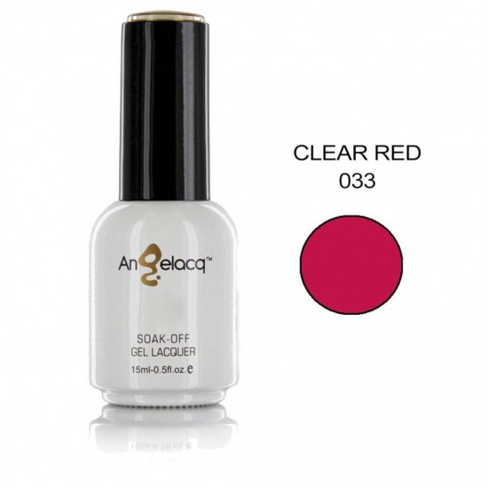 ΗΜΙΜΟΝΙΜΟ ΕΠΑΓΓΕΛΜΑΤΙΚΟ ΒΕΡΝΙΚΙ ANGELACQ 15ML - 0.5FL.OZ CLEAR RED 033 NY-AN033