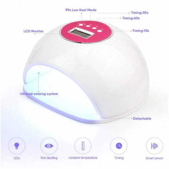 BLUEQUE NAIL LAMP WHITE ΕΠΑΓΓΕΛΜΑΤΙΚΟ ΦΟΥΡΝΑΚΙ ΝΥΧΙΩΝ UV LED 72W OEM NY-BQ-1T