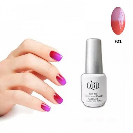 QBD EASY-OFF TEMPERATURE CHAGE GEL POLISH F21 15ML NY-QBDF21