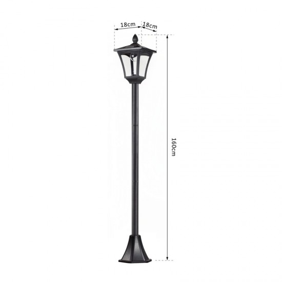 Ηλιακό LED Φανάρι Κήπου Κολόνα 160 cm Outsunny 842-108