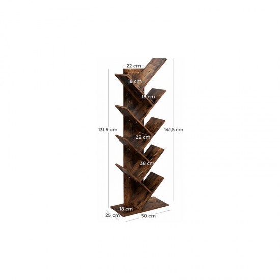 Ξύλινη Βιβλιοθήκη με 8 Ράφια 50 x 25 x 141.5 cm VASAGLE LBC11BX