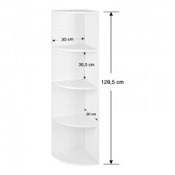 Γωνιακή Ξύλινη Ραφιέρα με 4 Ράφια 30 x 30 x 129.5 cm VASAGLE LBC42WT