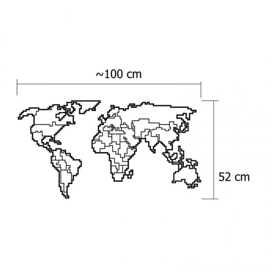Μεταλλικός Διακοσμητικός Παγκόσμιος Χάρτης Τοίχου 100 x 52 cm Shally Dogan 02815302