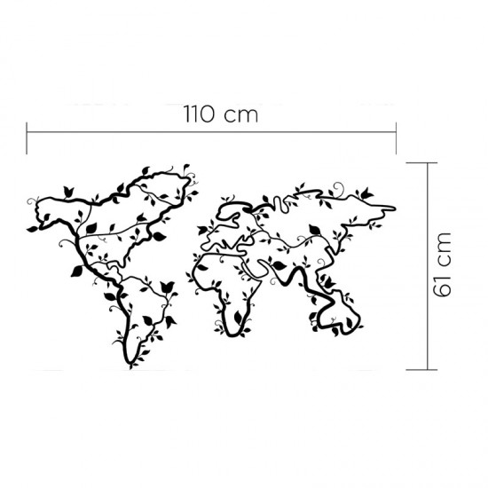 Μεταλλικός Διακοσμητικός Παγκόσμιος Χάρτης Τοίχου 110 x 61 cm Shally Dogan 02815301