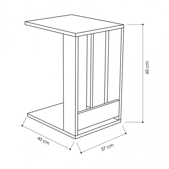 Βοηθητικό Ξύλινο Τροχήλατο Τραπεζάκι 37.5 x 45 x 60 cm Χρώματος Κίτρινο Shally Dogan 02815279