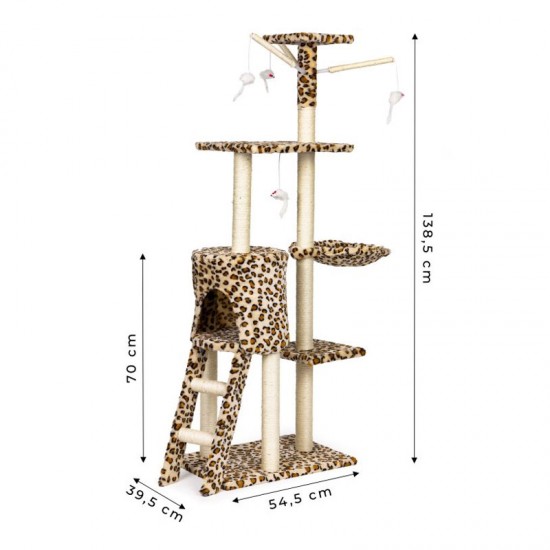 Δέντρο Γάτας - Ονυχοδρόμιο 54.5 x 39.5 x 138.5 cm Χρώματος Καφέ Ανοιχτό ModernHome DRAPAK01-Leo/Stand