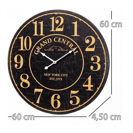 Ξύλινο Ρολόι Τοίχου 60 cm Bakaji 02838624