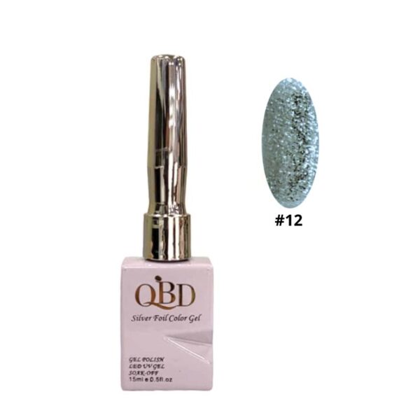 QBD Ημιμόνιμο Βερνίκι Silver Foil Color Gel N.12 Uv&led 15m