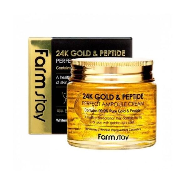 Farm Stay 24K Gold & Peptide Ampoule Cream 80ml – Αντιγηραντική Κρέμα με Κολλαγόνο & Πεπτίδια