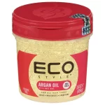 Eco Style Gel Μαλλιών 473ml με έλαιο argan για δυνατό κράτημα, λάμψη και ενυδάτωση σε κατσαρά και σγουρά μαλλιά
