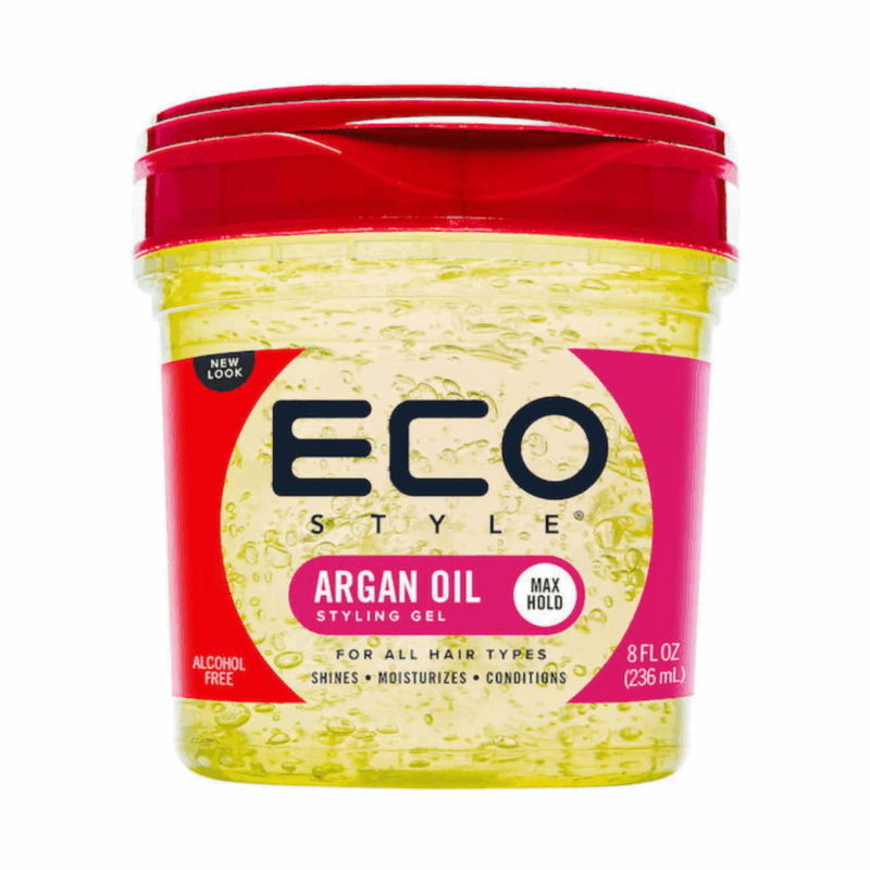 Eco Style Argan Oil Gel Μαλλιών 235ml με 100% έλαιο argan για μέγιστο κράτημα, λάμψη και προστασία UV σε φριζαρισμένα μαλλιά