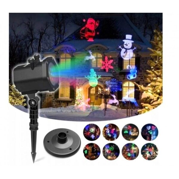 Προτζέκτορας με 11 διαφορετικές χριστουγεννιάτικες κάρτες για εσωτερικό και εξωτερικό φωτισμό