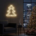 Φωτιζόμενο δέντρο LED τοποθετημένο σε βιτρίνα Χριστουγέννων