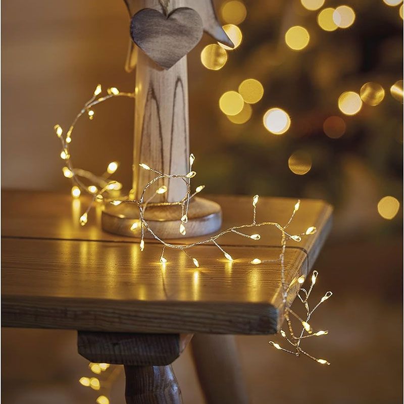 Χριστουγεννιάτικα Λαμπάκια LED Θερμό Φως με Διαφανές Καλώδιο 100led 5m Χριστουγεννιάτικα Λαμπάκια LED 100 Θερμό Λευκό 5m με Διαφανές Καλώδιο για εσωτερική διακόσμηση