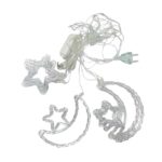 Κουρτίνα φωτάκια Χριστουγέννων 3 μέτρων με αστέρια και φεγγάρια LED πολύχρωμο RGB