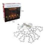 Πολύχρωμα Χριστουγεννιάτικα Φωτάκια Κουρτίνα με Δεντράκια και Αστεράκια LED RGB 3M για διακόσμηση