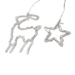 Christmas LED curtain lights reindeer and stars cool white