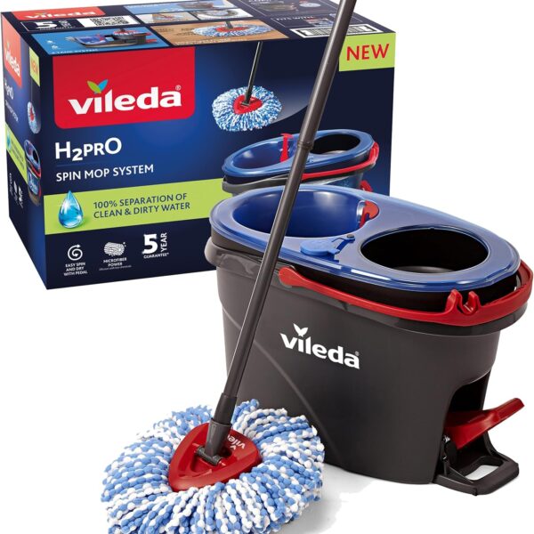 Vileda H2Pro Σύστημα Σφουγγαρίσματος με Πεντάλ & Διπλό Κάδο – Καθαρό Νερό