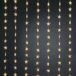 Χριστουγεννιάτικα λαμπάκια κουρτίνα LED θερμό χρώμα με αστεράκια, 3 μέτρα μήκος και 1 μέτρο ύψος, 80 LED για εσωτερική χρήση
