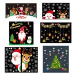 Χριστουγεννιάτικα αυτοκόλλητα για τζάμια σε διάφορα σχέδια, ιδανικά για γιορτινή διακόσμηση σπιτιού και καταστημάτων