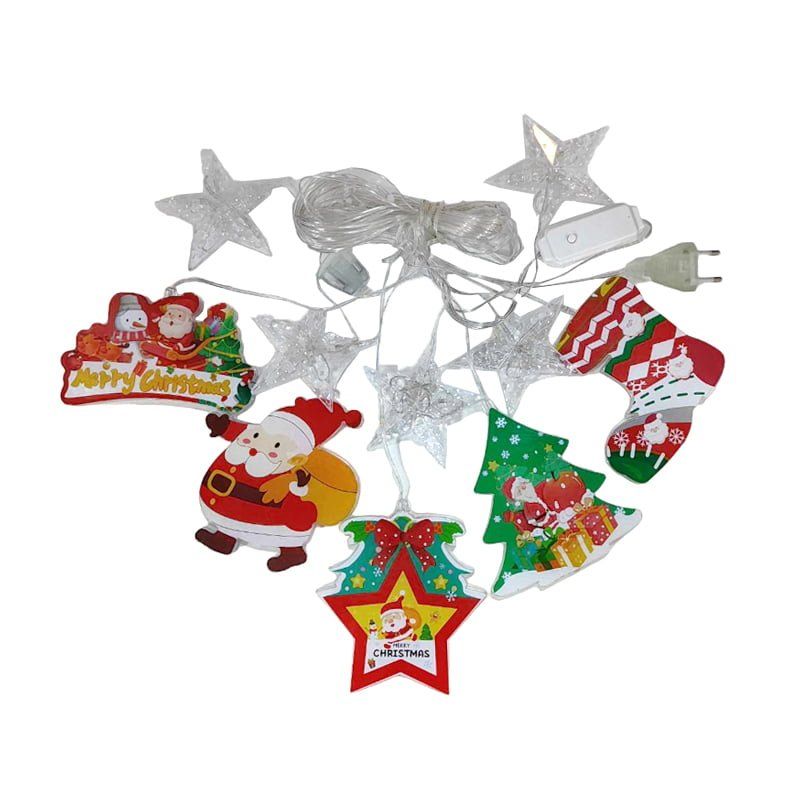 Χριστουγεννιάτικα φωτάκια κουρτίνα θερμό φως 3m 10LED Χριστουγεννιάτικα φωτάκια κουρτίνα 3 μέτρων με 10 LED θερμό φως και διαφανές καλώδιο για εσωτερική διακόσμηση