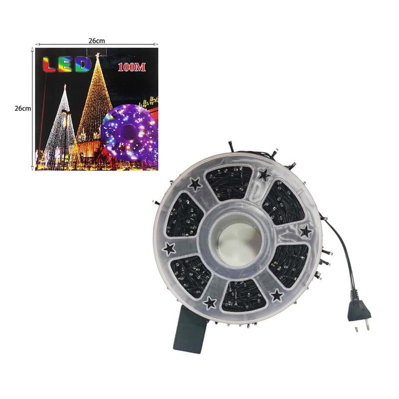 082284-2 (1) Χριστουγεννιάτικα Φωτάκια LED 100m σε πολύχρωμο RGB φωτισμό για εσωτερική και εξωτερική διακόσμηση