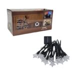 Ηλιακά φωτάκια LED αστεράκια λευκό/ψυχρό φως, μήκους 6.5 μέτρων με 15 λαμπάκια για εσωτερική και εξωτερική διακόσμηση