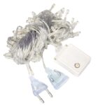 Χριστουγεννιάτικα Λαμπάκια Κουρτίνα LED 3x2m σε θερμό φως με διάφανο καλώδιο για εσωτερική διακόσμηση