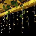 Κουρτίνα LED 100 λαμπτήρων σε θερμό χρώμα με διάφανο καλώδιο 3m για χριστουγεννιάτικη διακόσμηση