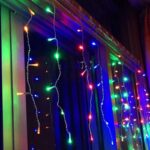 Χριστουγεννιάτικα Λαμπάκια Κουρτίνα LED 3x2m σε πολύχρωμο RGB φως με διάφανο καλώδιο για εσωτερική διακόσμηση