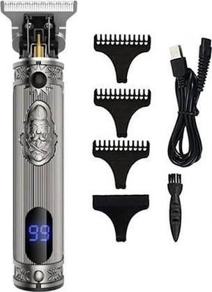 COMBO-752 | Kemei Combo: Επαναφορτιζόμενη Κουρευτική Μηχανή KM-700H + Trimmer Προσώπου KM-6630 Ασημί - Image 2